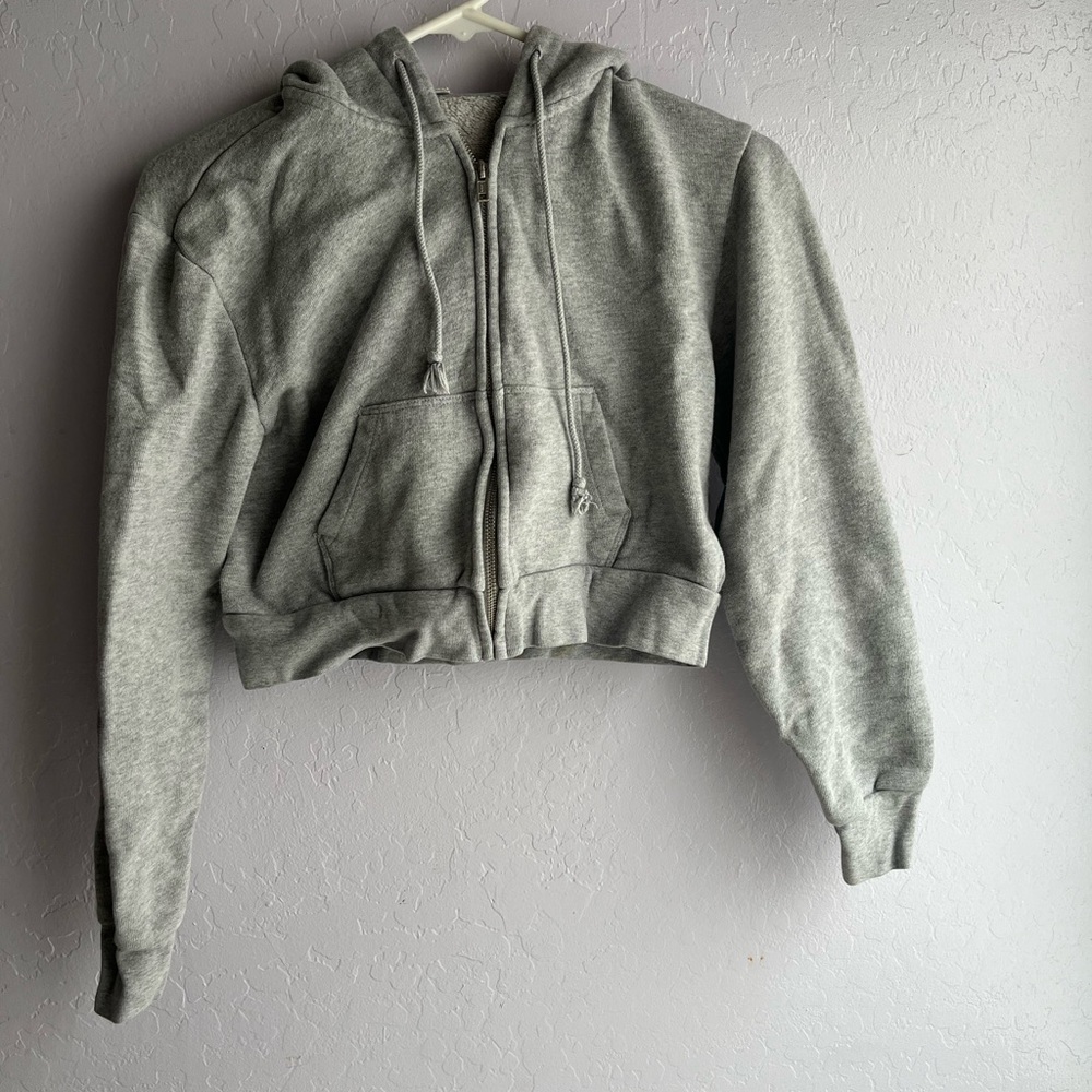 Heather Gray cropped hoodie